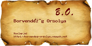 Borvendég Orsolya névjegykártya